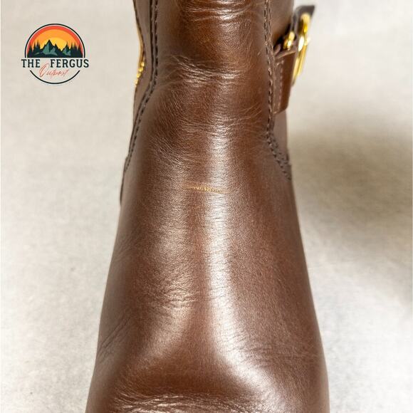 Michael Kors Harland Luggage Knee High Riding Boots Brown Leather Women's 8.5M - Picture 15 of 16